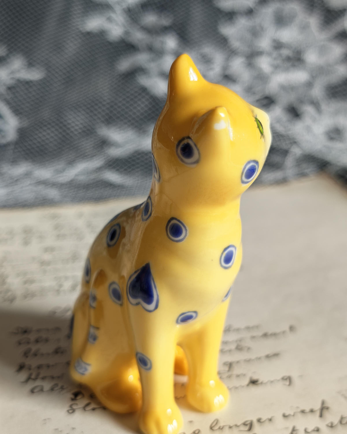 Rare Franklin Mint Gallé Cat | Curio Cabinet Cats Series 3 c1990