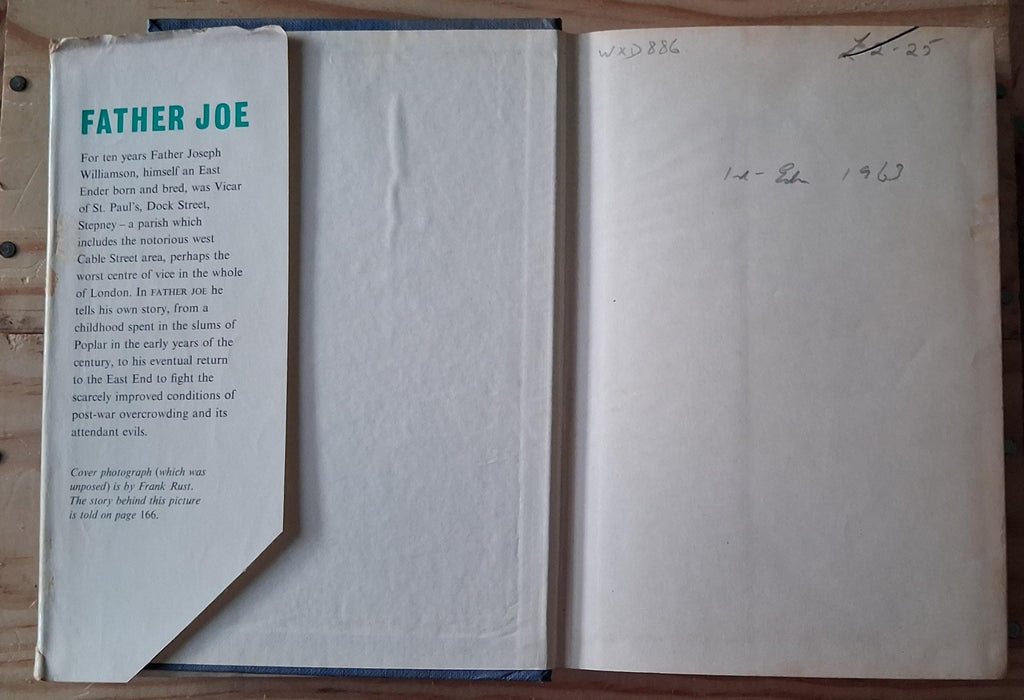 Father Joe Autobiography Joseph Williamson Poplar Stepney First Edition 1963