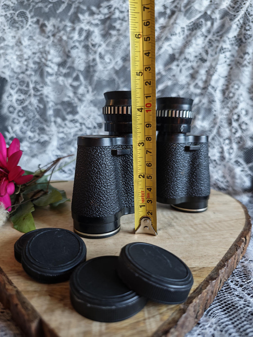 Vintage Halina Sightseer 8x30 Binoculars with Case & Lens Caps | Retro Bird Watching Field Glasses