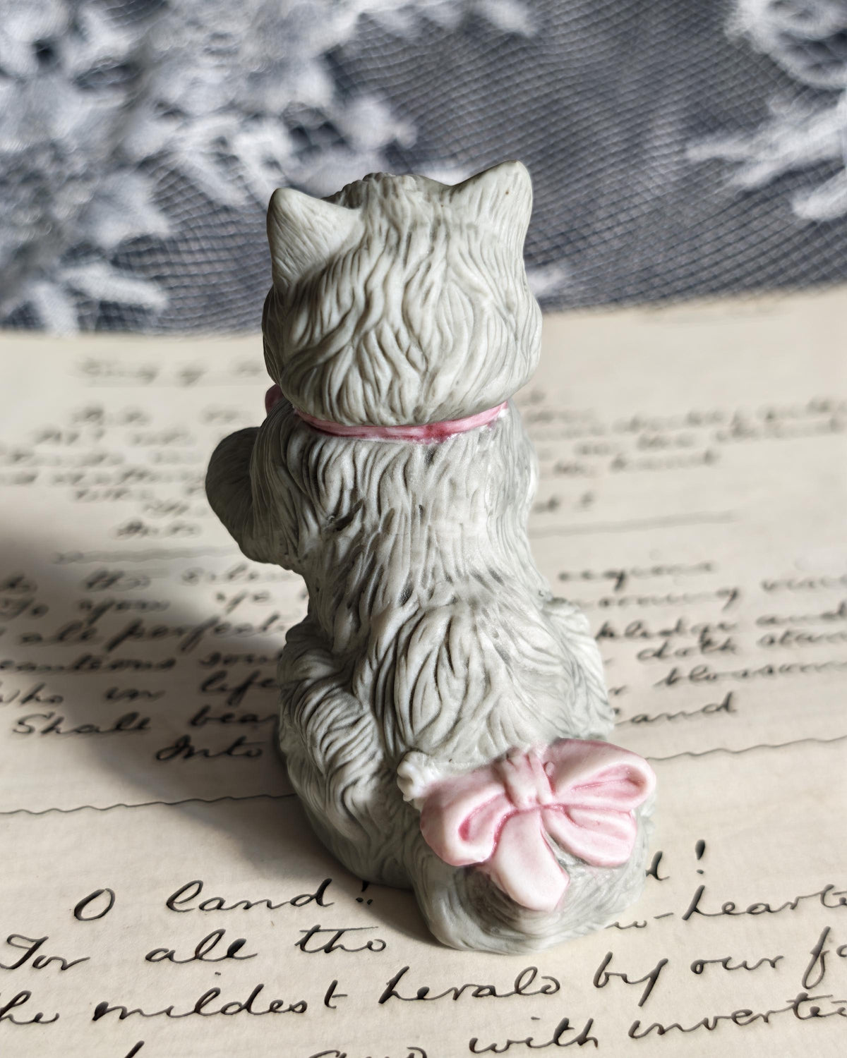 Vintage Franklin Mint Cybis Cat | Curio Cabinet Cats Porcelain Figurine