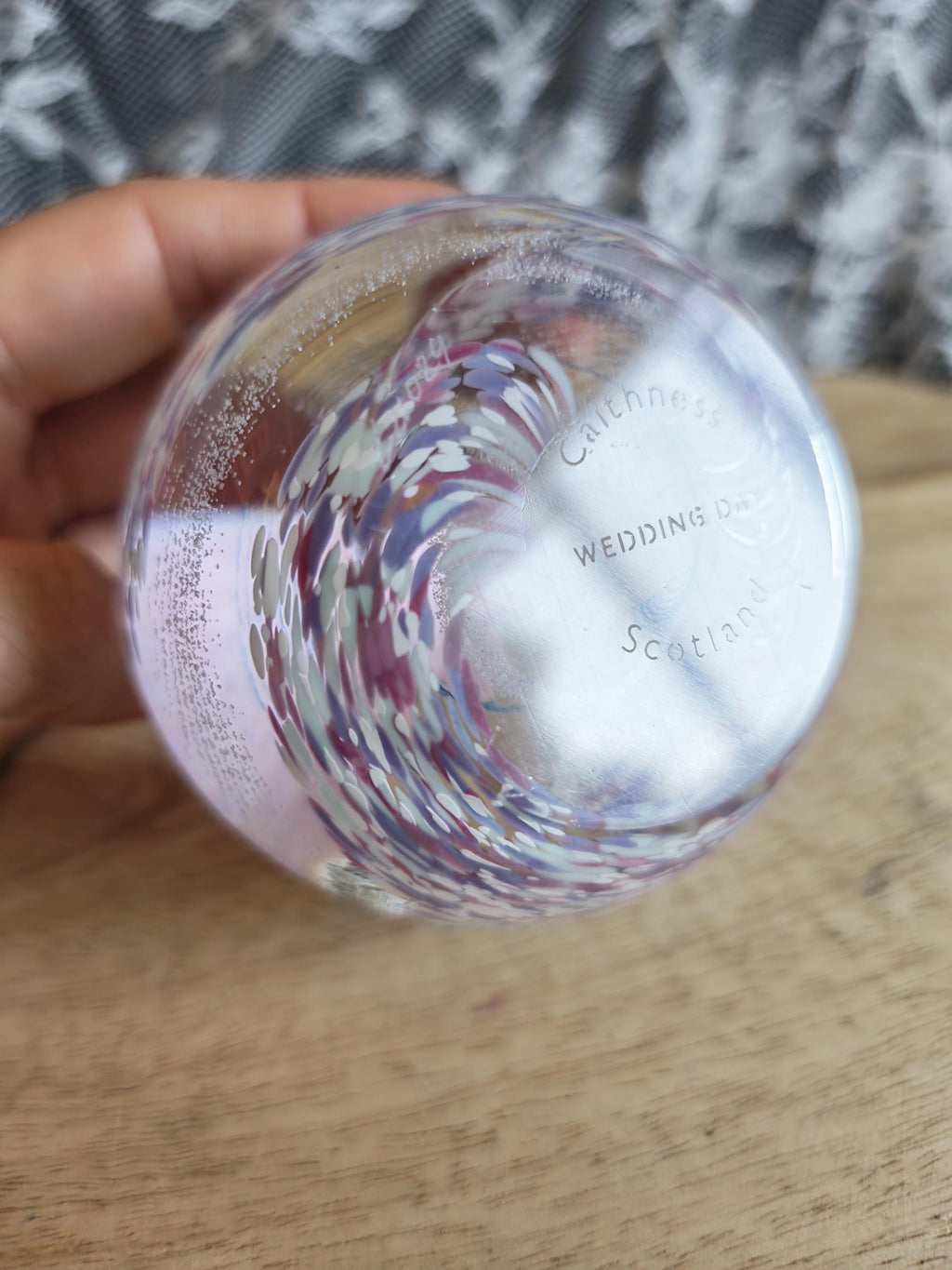Caithness “Wedding Day” Glass Paperweight – Handmade in Scotland – Pink Heart Design