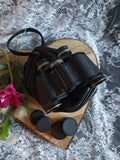 Vintage Halina Sightseer 8x30 Binoculars with Case & Lens Caps | Retro Bird Watching Field Glasses