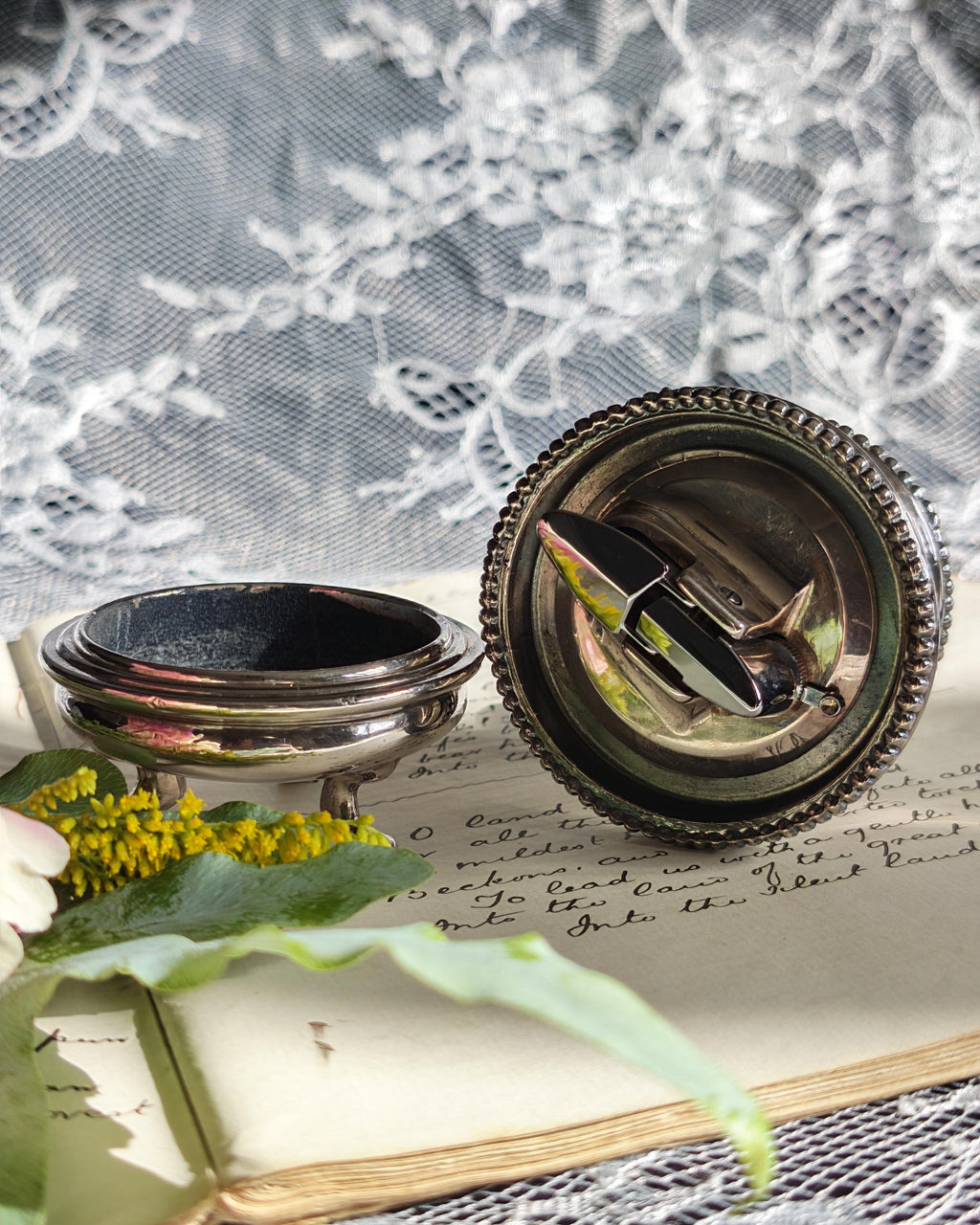 Vintage Ronson Varaflame Empire Hidden Table Lighter | Silver Plate 1960s USA