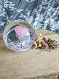 Caithness “Wedding Day” Glass Paperweight – Handmade in Scotland – Pink Heart Design