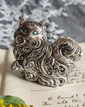 Rare Franklin Mint Art Nouveau Pewter Cat | Curio Cabinet Cats c1990