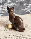 Franklin Mint Art Deco Bronze Cat Curio Cabinet Cats Vintage Figurine c1990