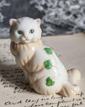 Rare Franklin Mint Belleek Style Cat | Curio Cabinet Cats c1990