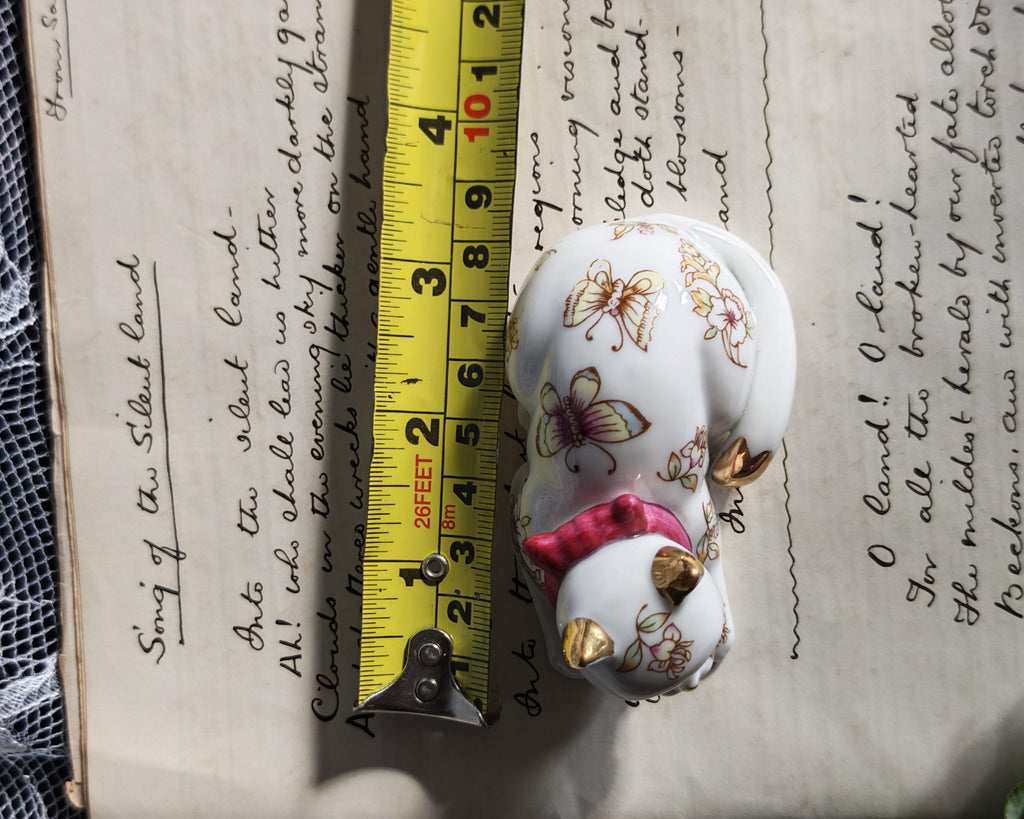 Vintage Franklin Mint Satsuma Cat Curio Cabinet Cats Porcelain Figurine 1986