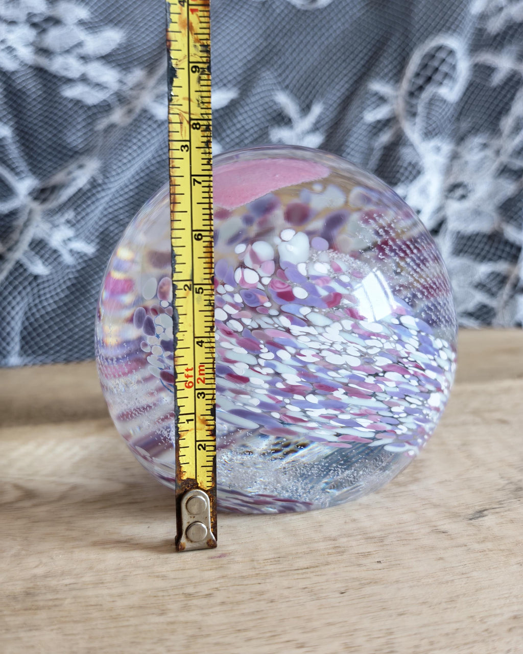 Caithness “Wedding Day” Glass Paperweight – Handmade in Scotland – Pink Heart Design