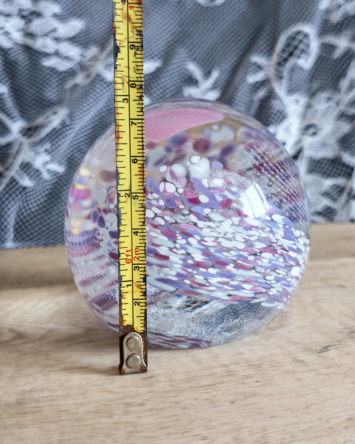 Caithness “Wedding Day” Glass Paperweight – Handmade in Scotland – Pink Heart Design