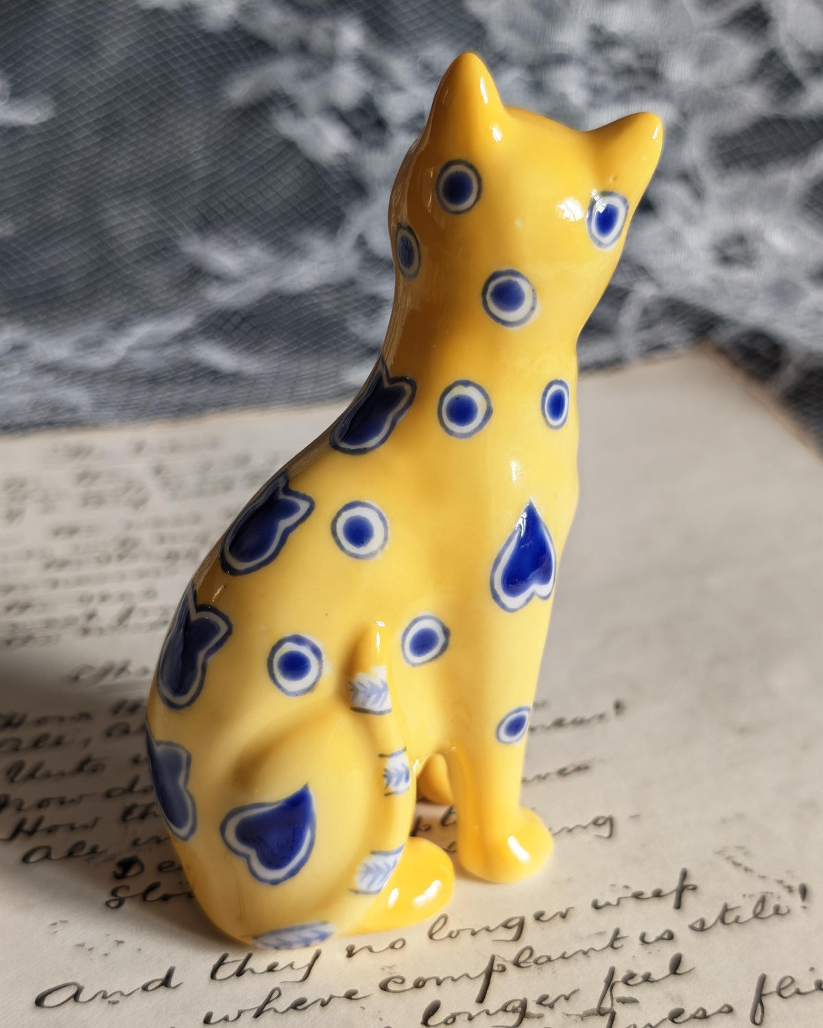 Rare Franklin Mint Gallé Cat | Curio Cabinet Cats Series 3 c1990