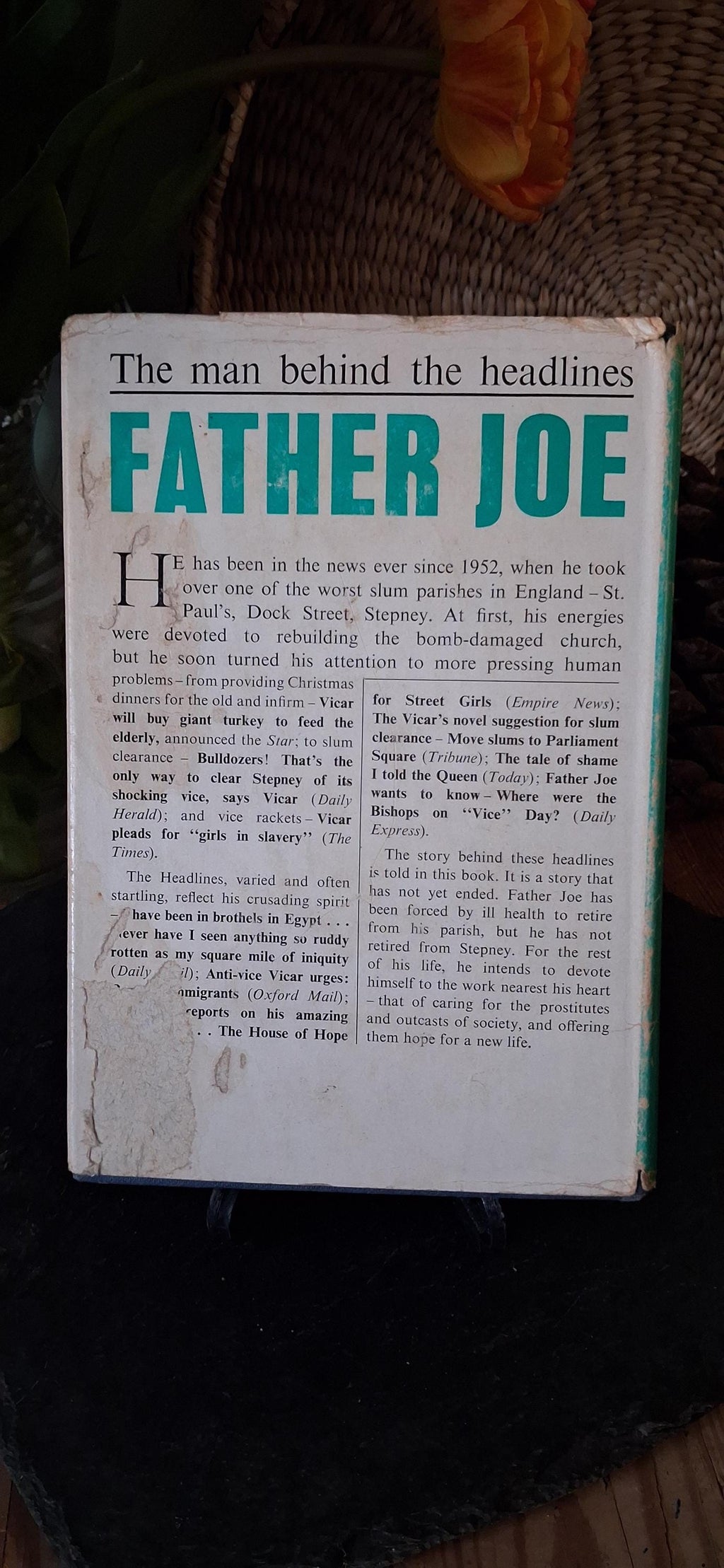 Father Joe Autobiography Joseph Williamson Poplar Stepney First Edition 1963