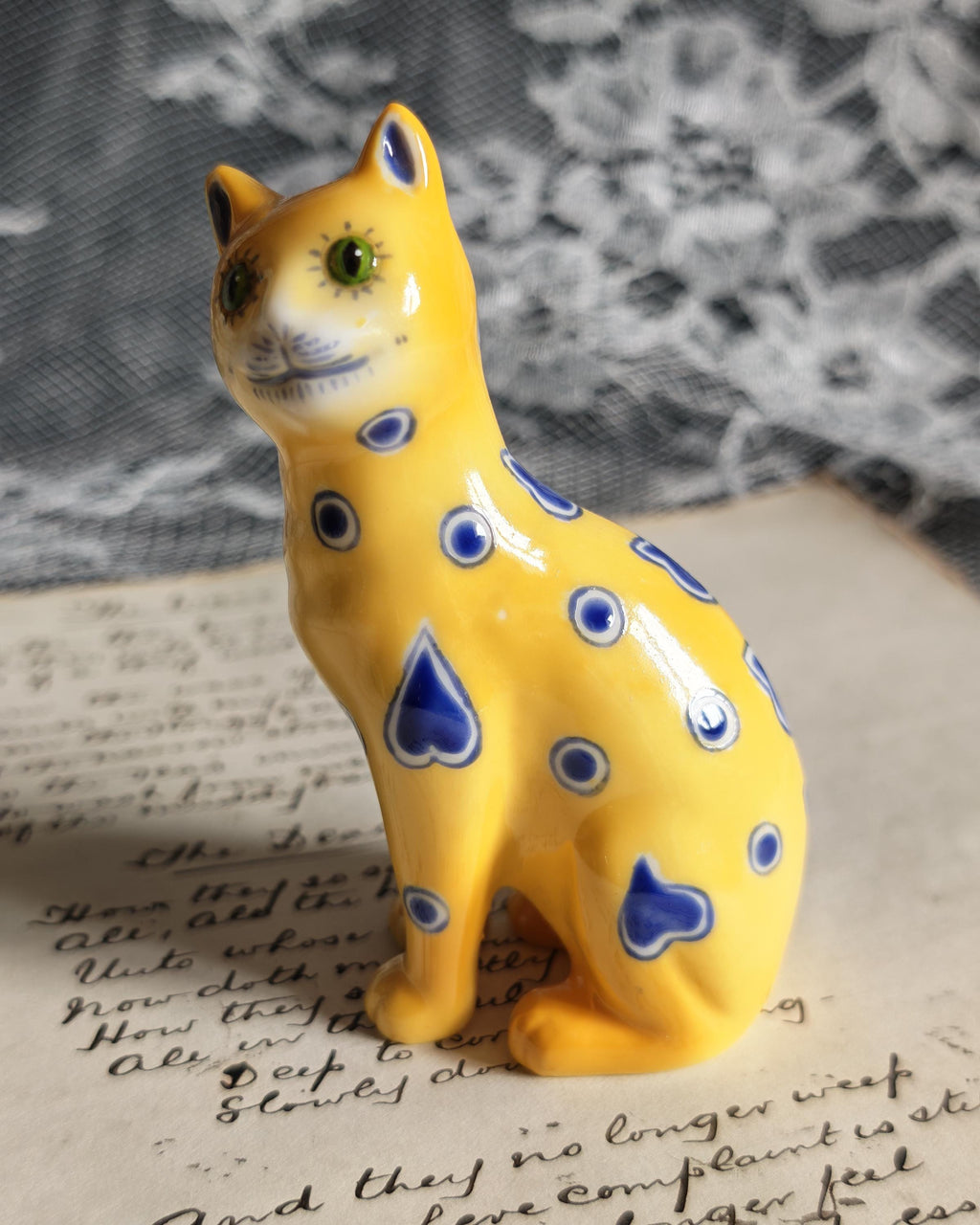 Rare Franklin Mint Gallé Cat | Curio Cabinet Cats Series 3 c1990
