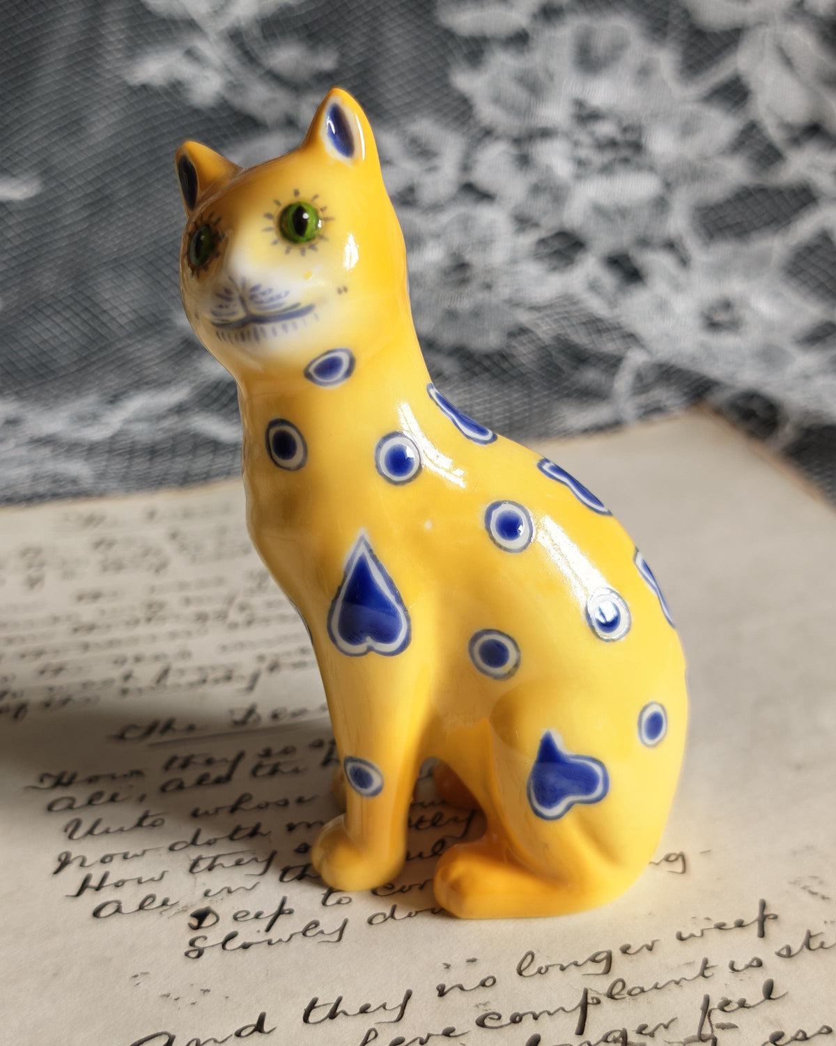 Rare Franklin Mint Gallé Cat | Curio Cabinet Cats Series 3 c1990